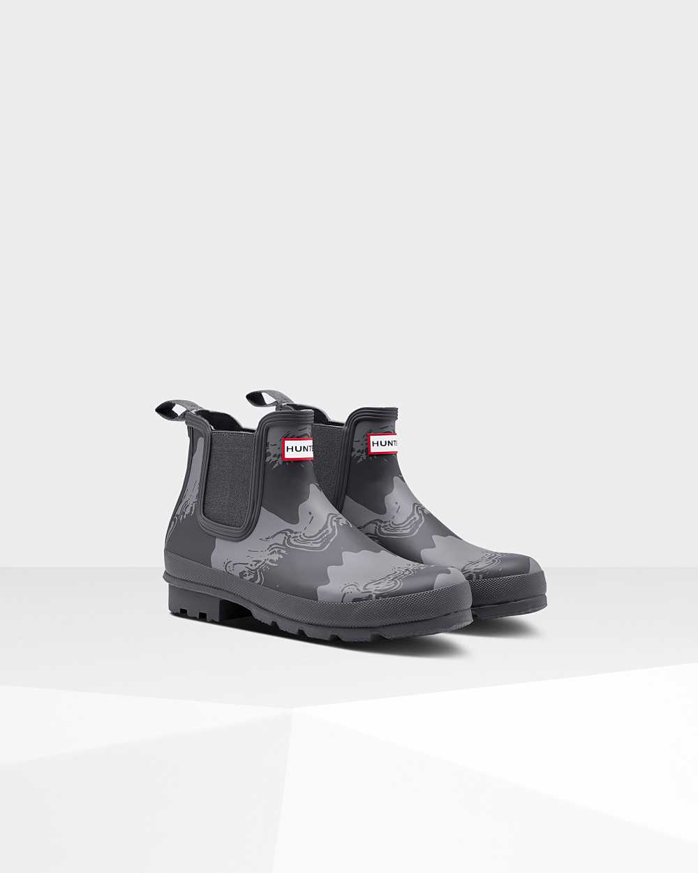 Hunter Original Storm Stripe Men's Chelsea Boots NZ-34916T Grey